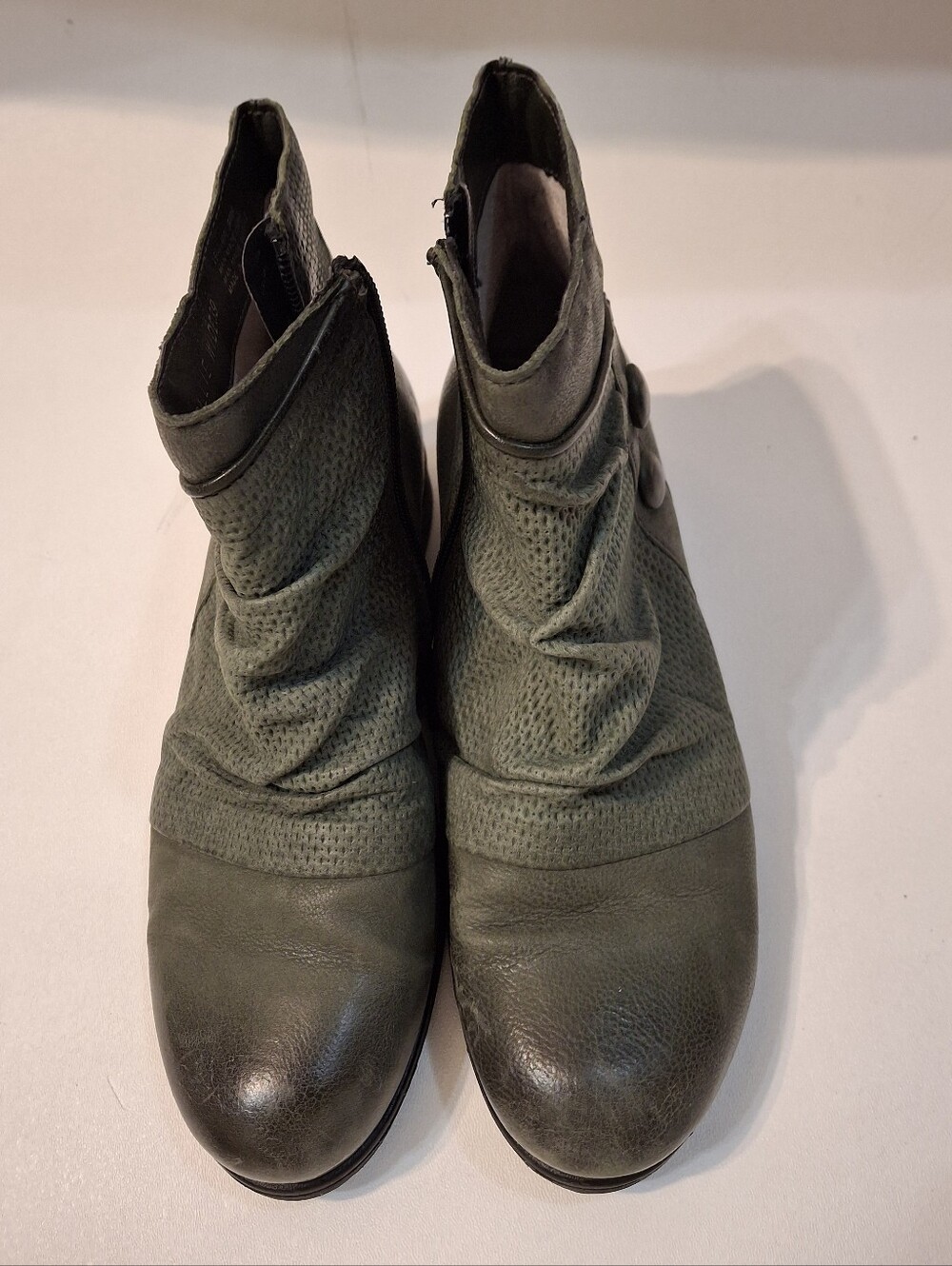 Miz Mooz Leather Wide Width Ankle Boots - Sallie - Green